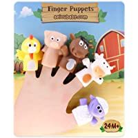 Los mejores  - aeioubaby.com Marionetas de Dedo para niños y bebés | 5 Animales de Granja | Títeres de PVC Sin BPA | Juguetes para el…